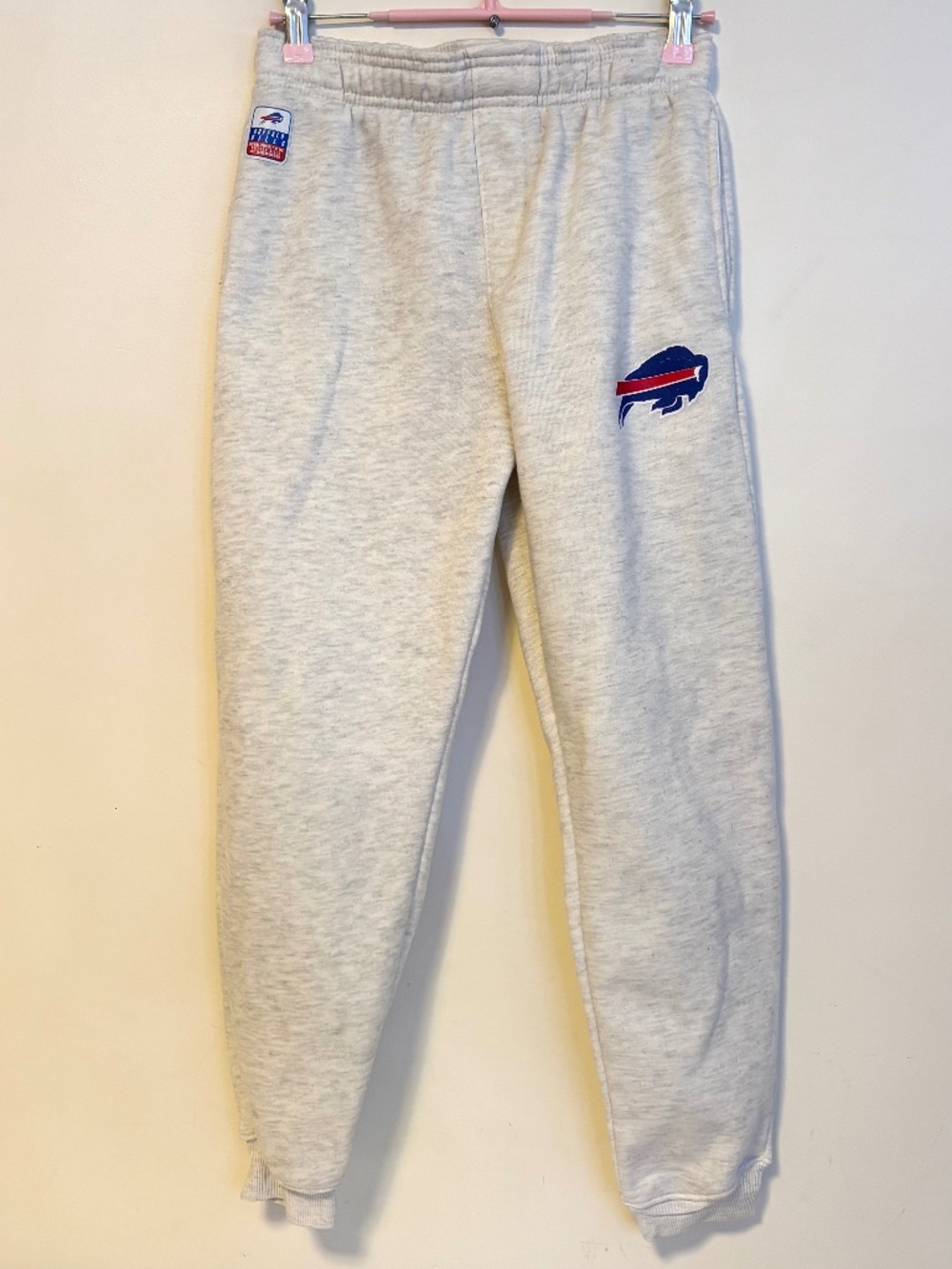 NFL Buffalo Bills Football Jogger Sweatpants Grey with Logo Girls Size XL 14-16